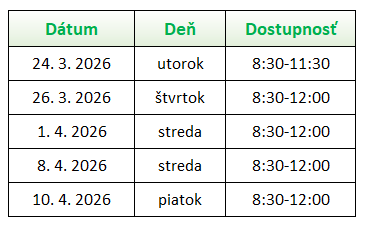 Voľné termíny na doučovanie účtovníctva