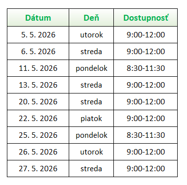 Voľné termíny na doučovanie účtovníctva