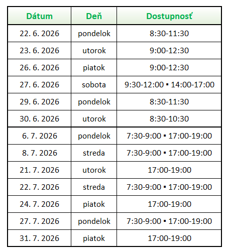 Voľné termíny na doučovanie účtovníctva