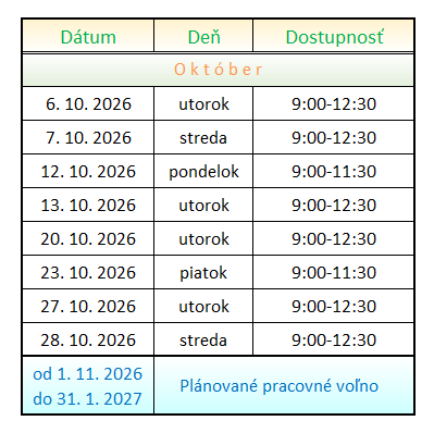Voľné termíny na doučovanie účtovníctva